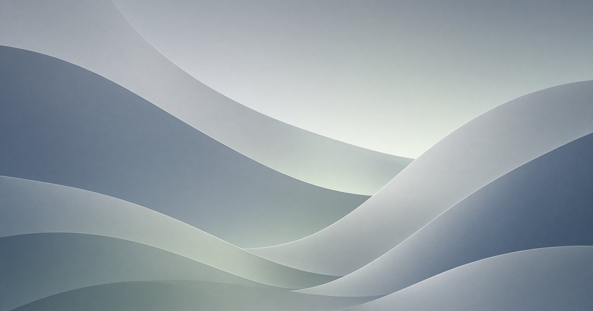 Calm abstract steel-blue layers with soft light suggesting quiet protection